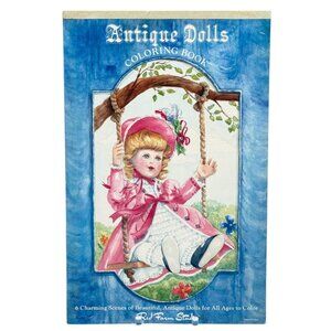 Red Farm Studio Antique Dolls Coloring Book Large Complete Unused 18" USA Vtg